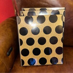 Studio C Glittery Gold and Black Binder 1” with pockets on inside new (x3)